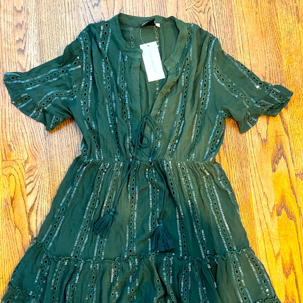 Avocado green swimsuit cover up/dress